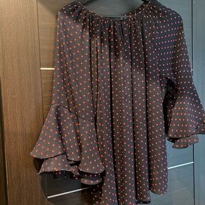 Chaps XlL Blue with Red Dots Blouse